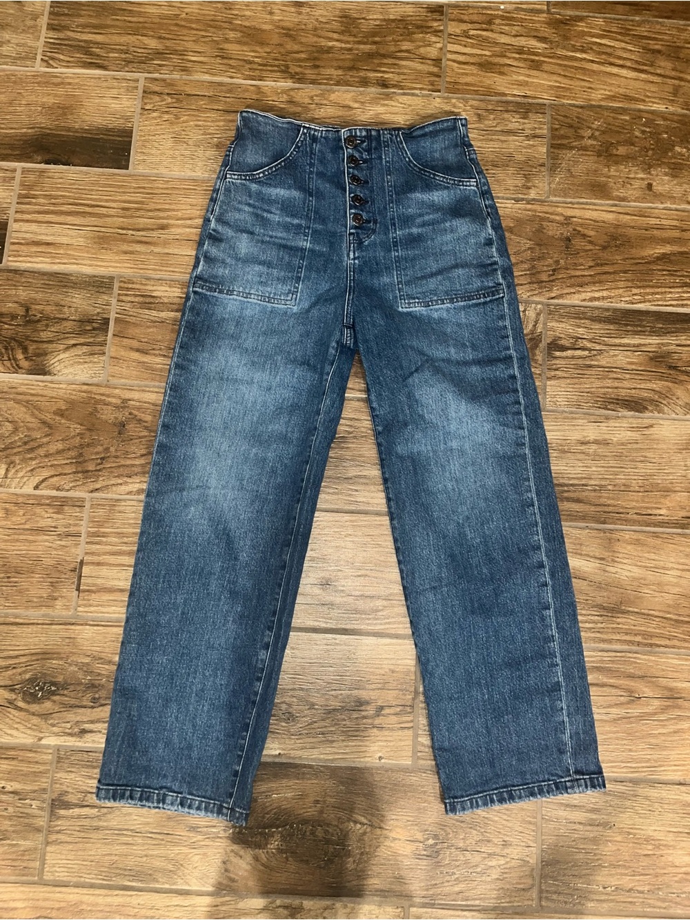 Veronica Beard Crosbie Crop Wide Crop High Rise Jeans